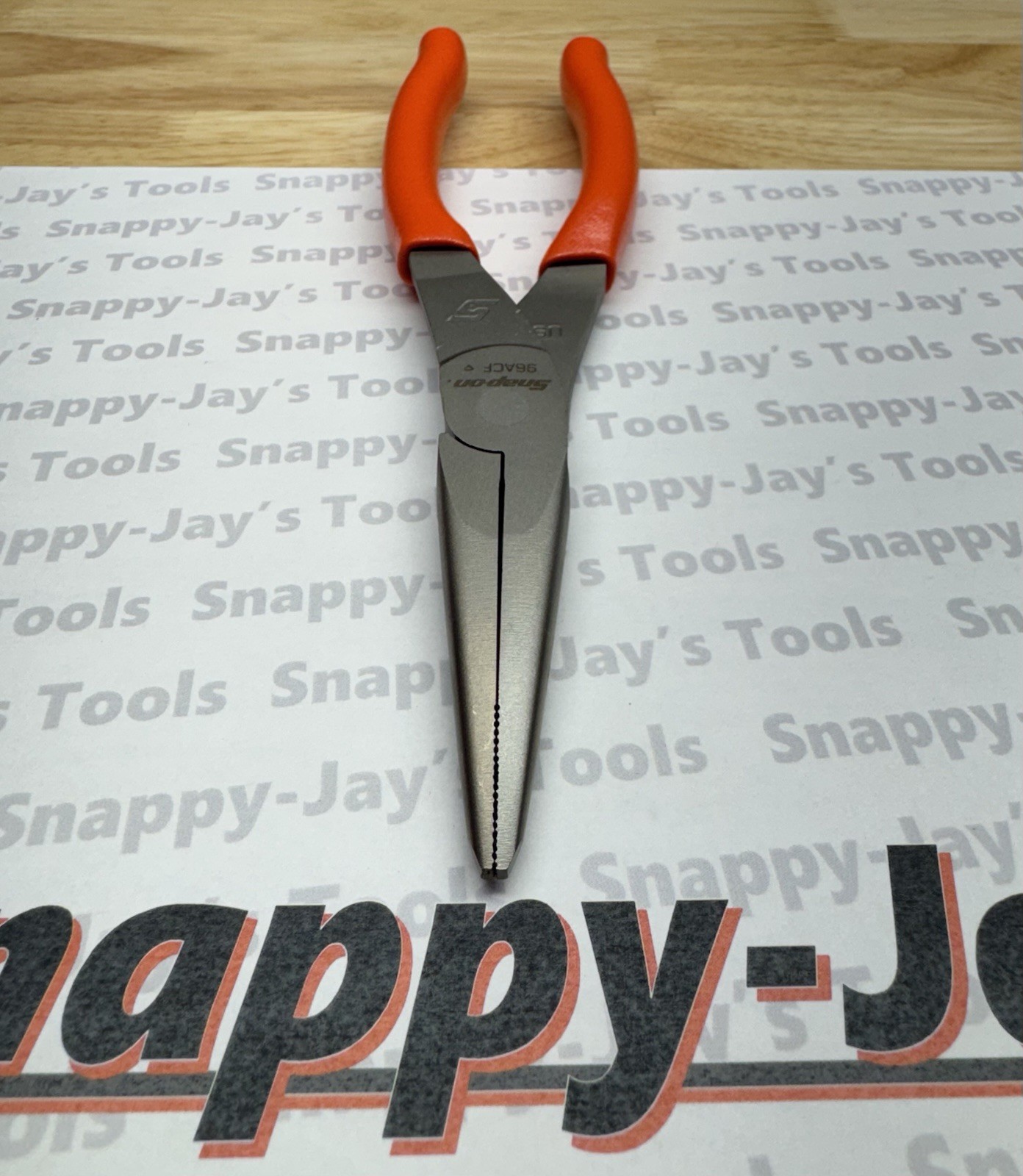 Snap-On Tools USA NEW ORANGE Soft Grip 8″ Talon Grip Needle Nose Pliers 96ACFO
