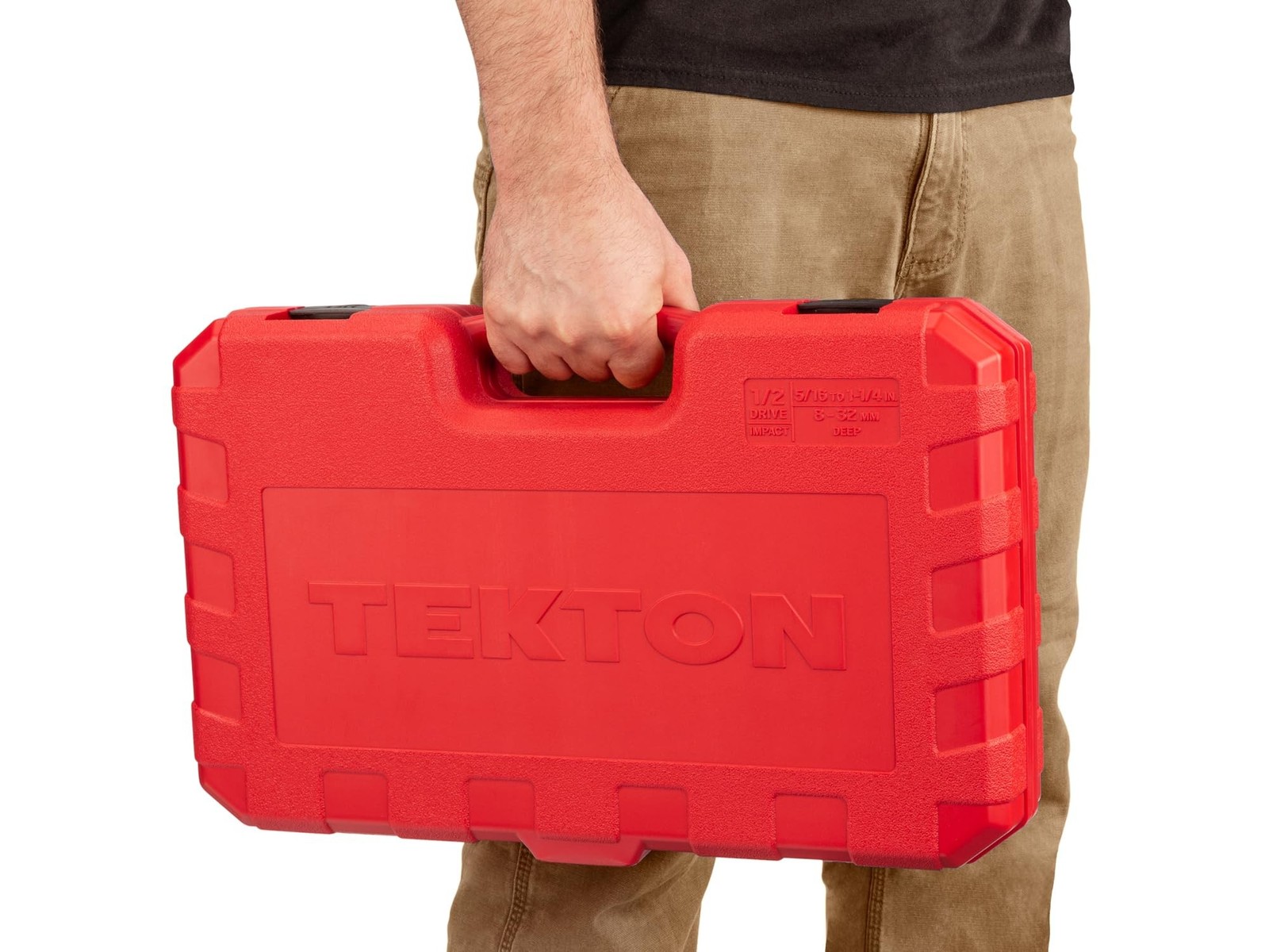 TEKTON 1/2 Inch Drive Deep 6-Point Impact Socket Set, 45-Piece (5/16-1-1/4 in…
