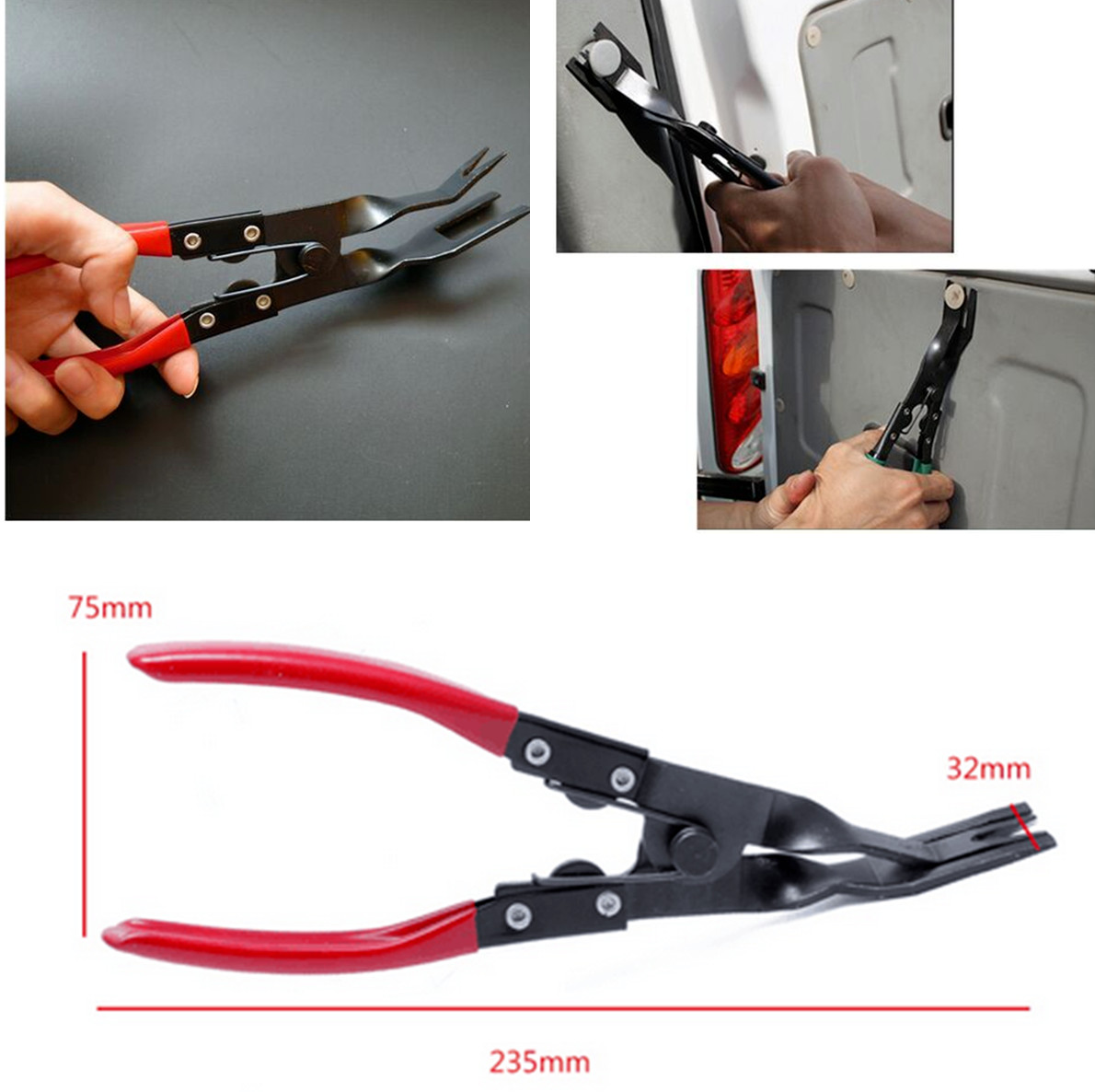 Trim Clip Removal Pliers Car Van Door Panel Fascia Dash Upholstery Remover Tool