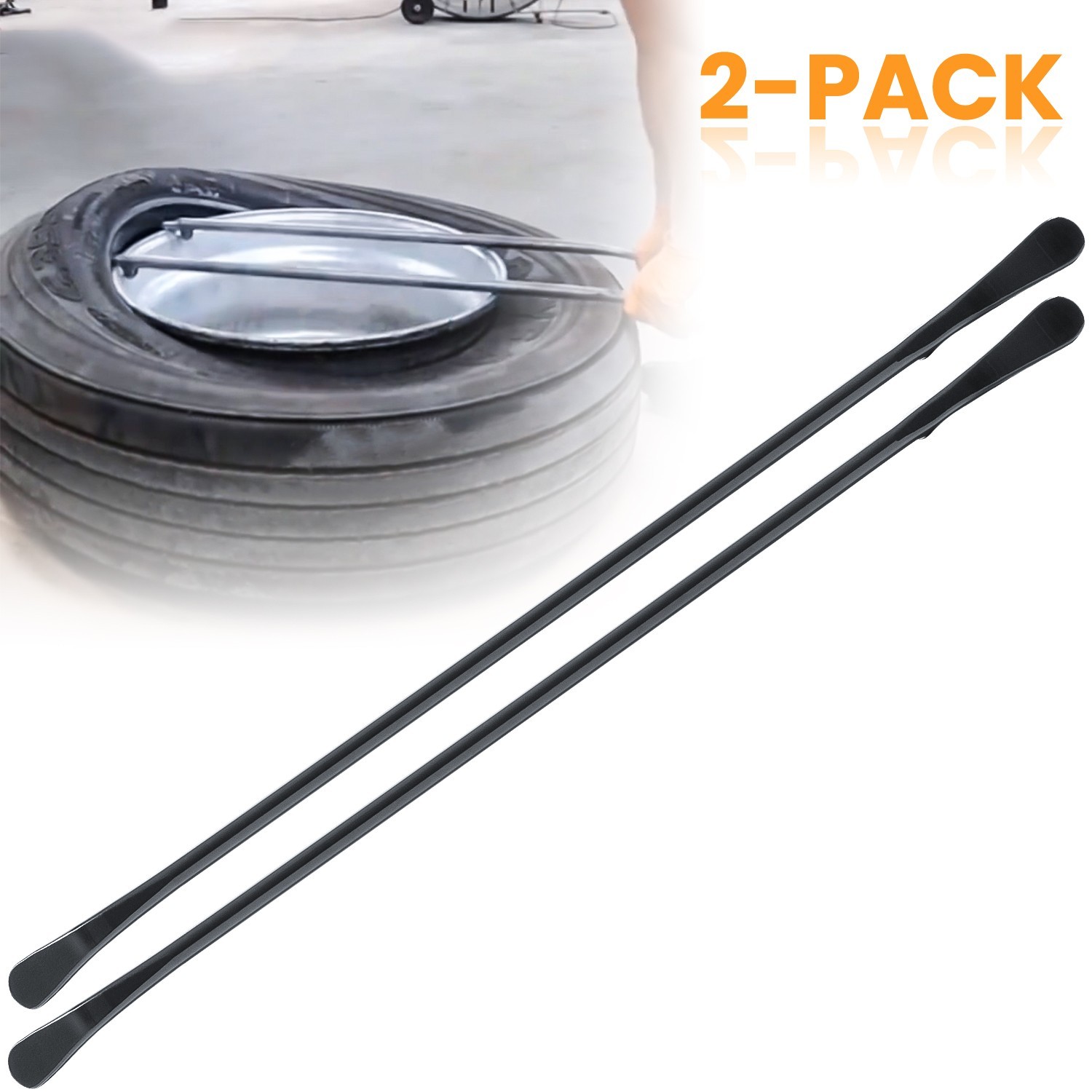 34645 Tire Mount and Demount Iron Tubeless Tire Removal Tool 37 in Black 2-Pack