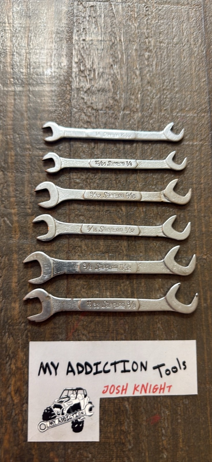 Snap on 6 piece ignition wrench set DS set no owner markings all wrenches good