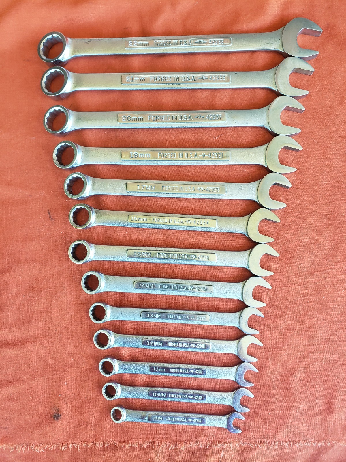 Set 13-Vintage Craftsman USA Metric Wrench Set VV -V 9mm- 22mm NO 18mm USA NICE