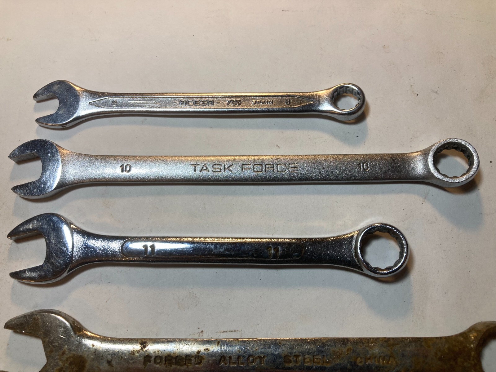 Vintage 6 Combination Wrenches 8, 10, 11, 13, 14, 15mm Steel Drop Forged Metric