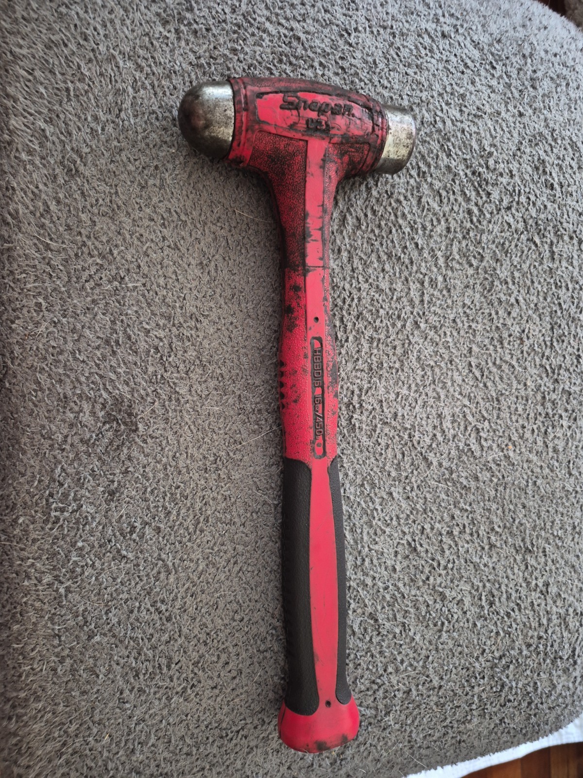 HBBD16 16oz Snap-On Dead Blow Ball Peen Hammer Red