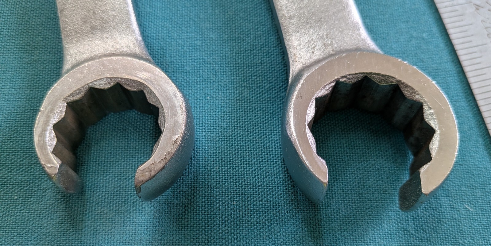 NICE Vintage VULCAN USA Flare Nut Line Wrench Pair XFN-2836 & 2432 Polished Face