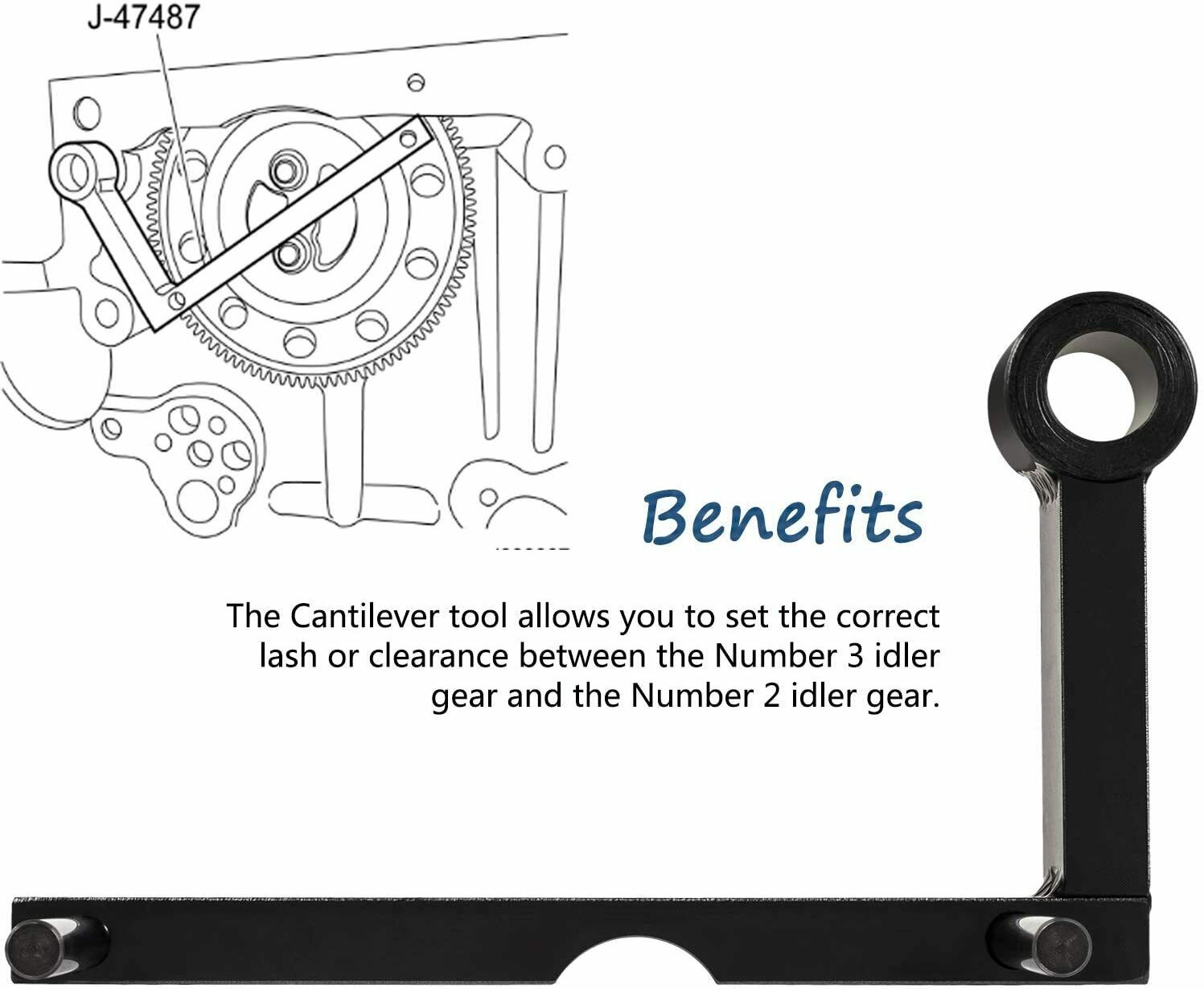 Idler 3 Cantilever Tool J-47487 for Detroit Diesel DD13 DD15 Engine Gear Train