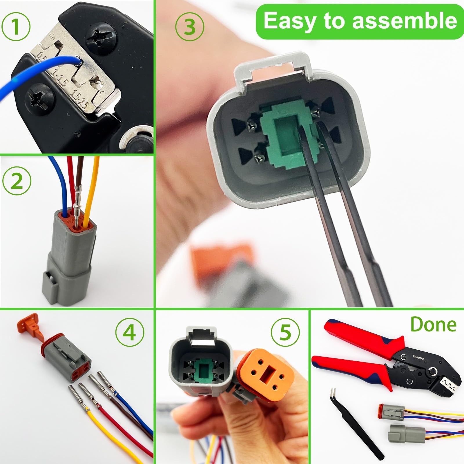 20 Sets Automotive Waterproof DT Connector Kit – 2/3/4/6/8/12 Pin Electrical Con