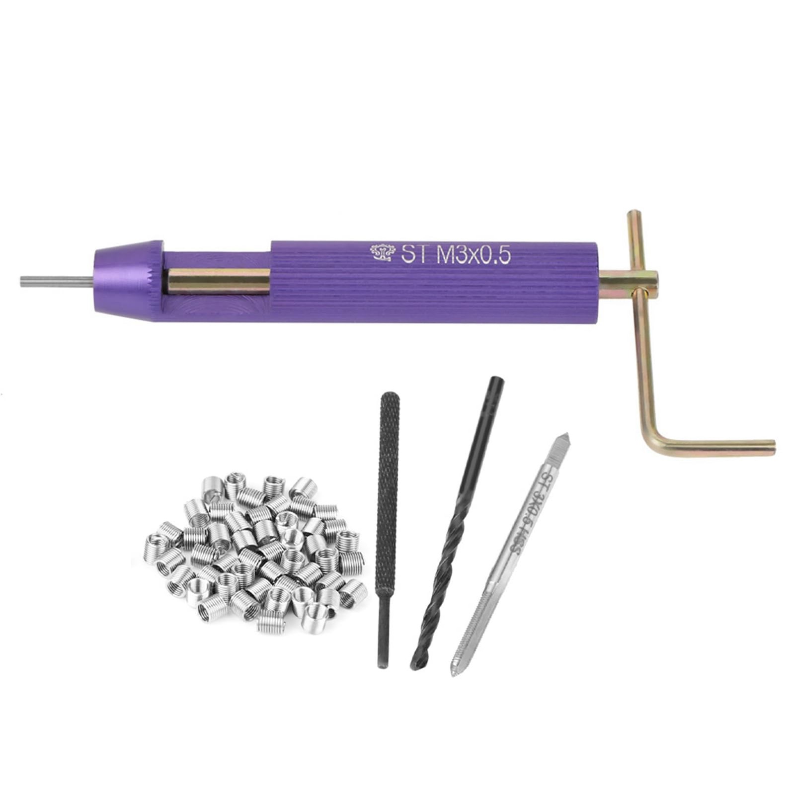 50pcs Thread Repair Installation Kit Stainless Steel Helicoil Type Set M3 x 2D