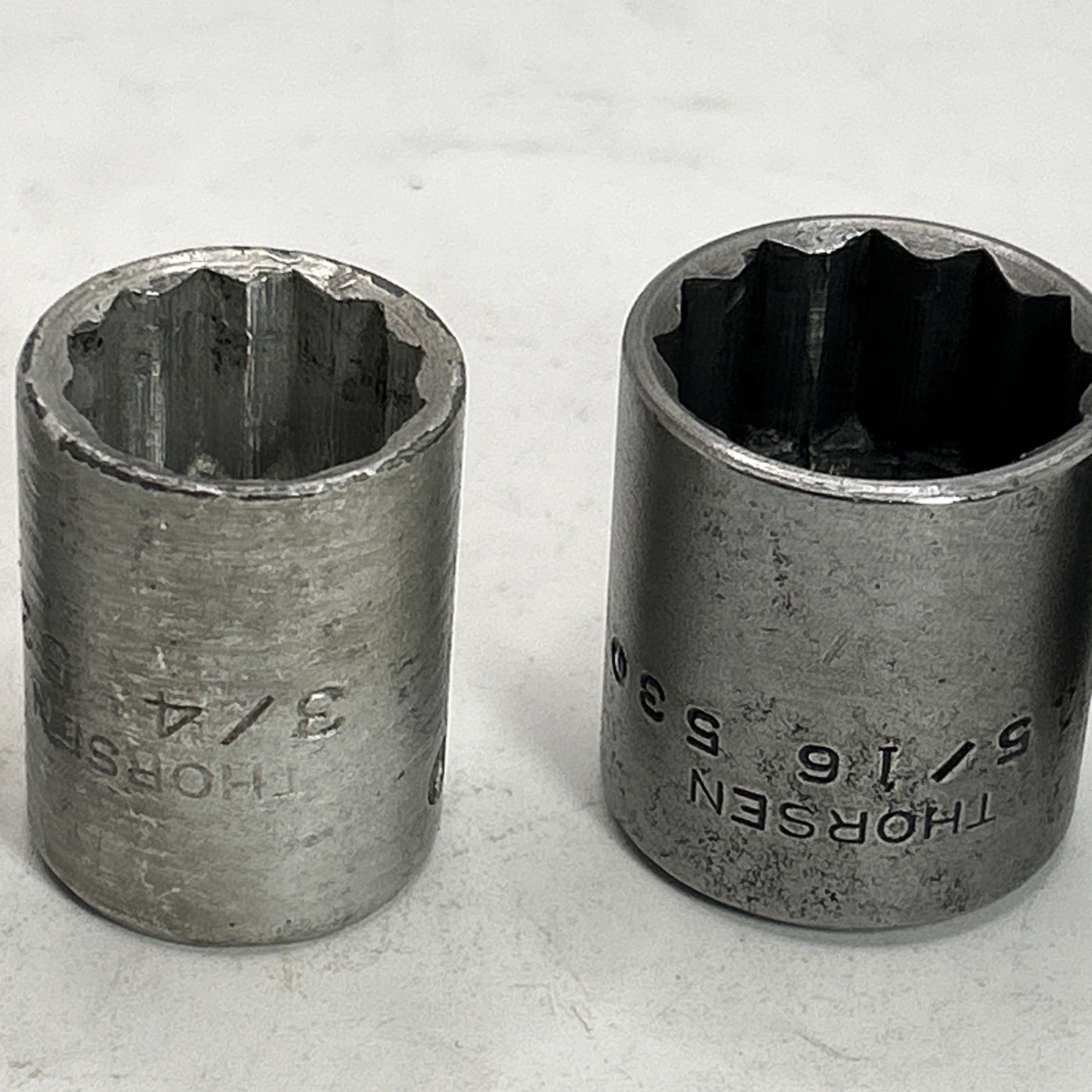 7 VINTAGE THORSEN 1/2″ DRIVE SET 12 POINT SOCKETS – 3/8 To 1/2 Adapter 7/16-1”