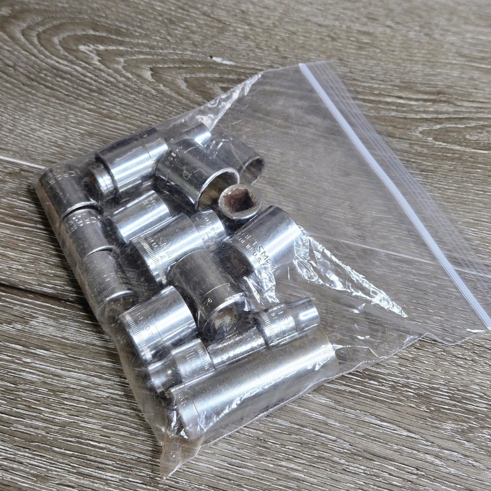 20 Craftsman Mixed Socket Lot, Assorted Sizes, SAE & Metric, Chrome Finish