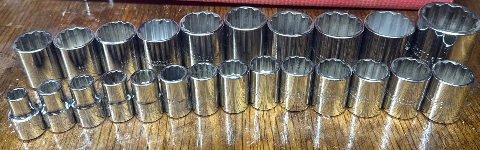Proto® J54211 1/2″ Drive 24 Piece Metric Socket Set 12 Point 10-36 mm Made inUSA
