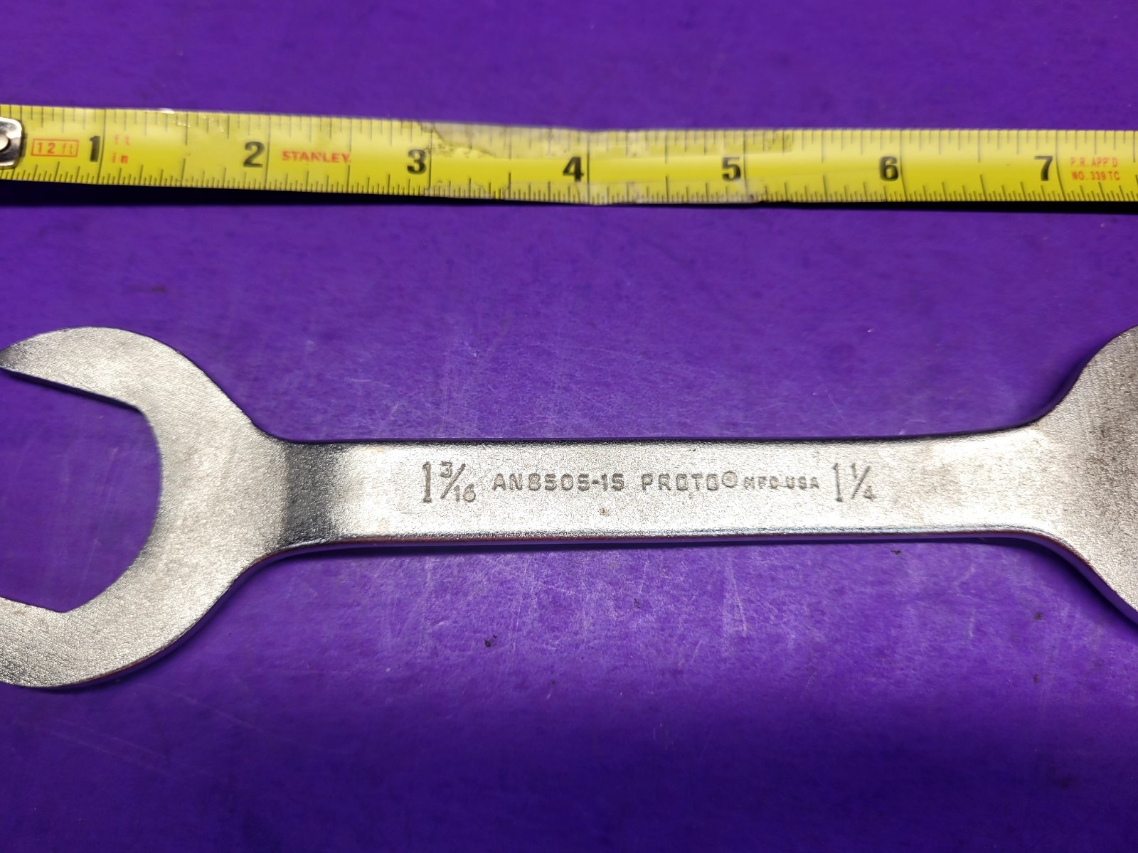 VINTAGE PROTO OFFSET OPEN END WRENCH 1-3/16- 1-1/4 AN8505-15. USA