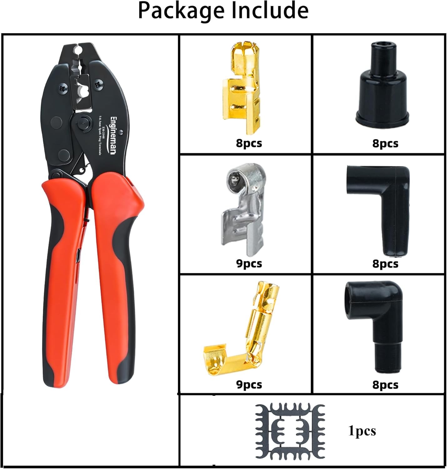 Spark Plug Wire Crimping Tool Kit, Ratchet Crimper for Crimping…