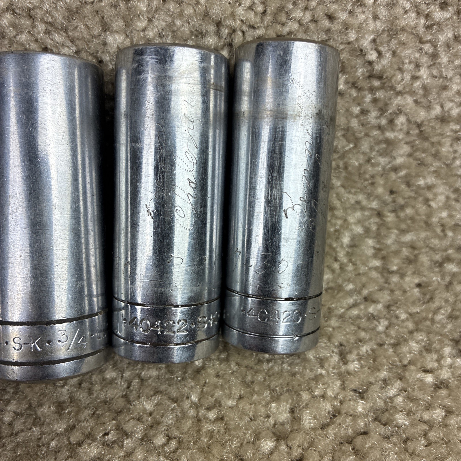 S-K 9pc.SAE Deep Socket Set w/Ratchet