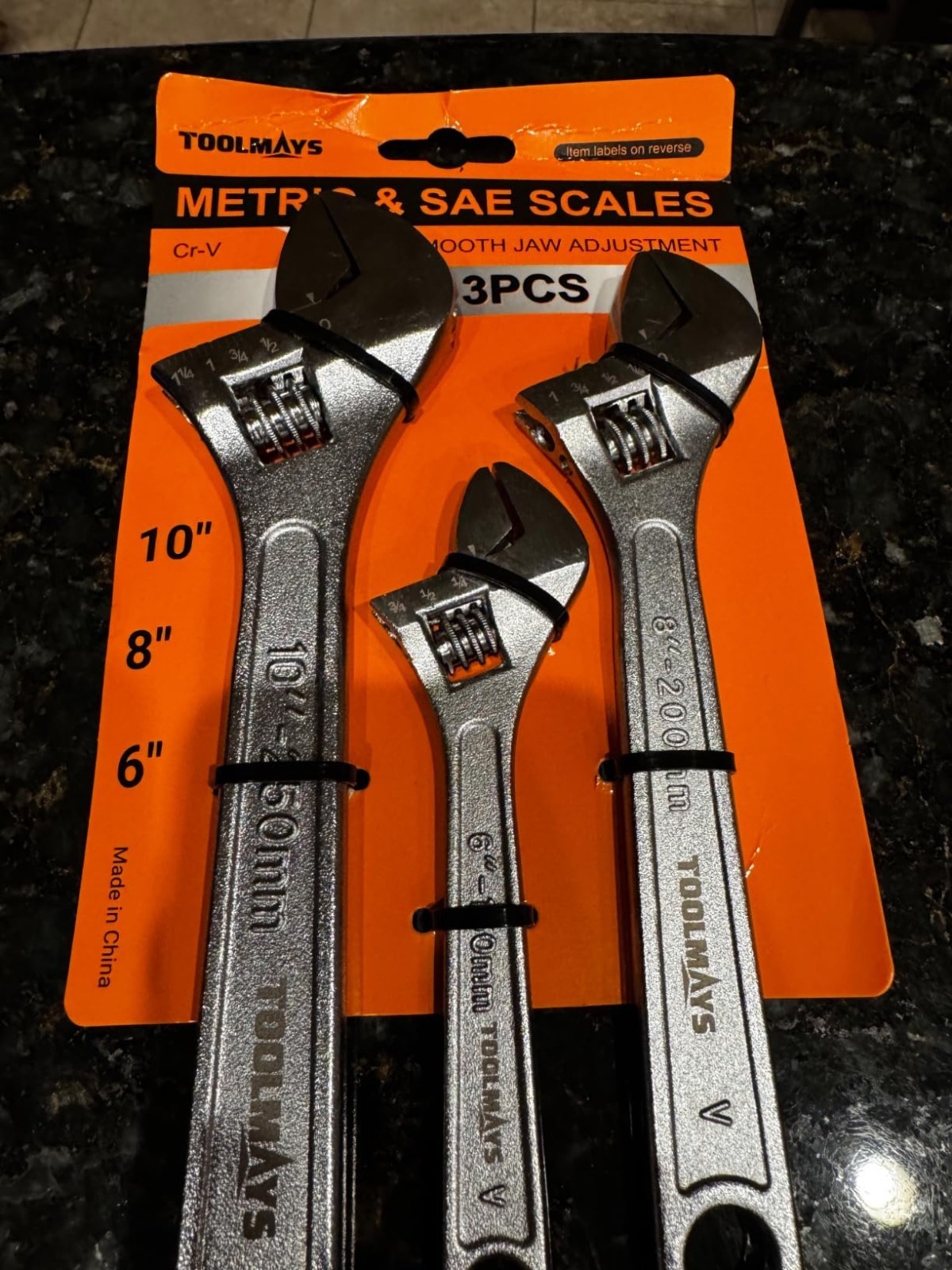 Adjustable Wrench Set Forged, 6″, 8″, 10″ aw capacity 1-3/8″