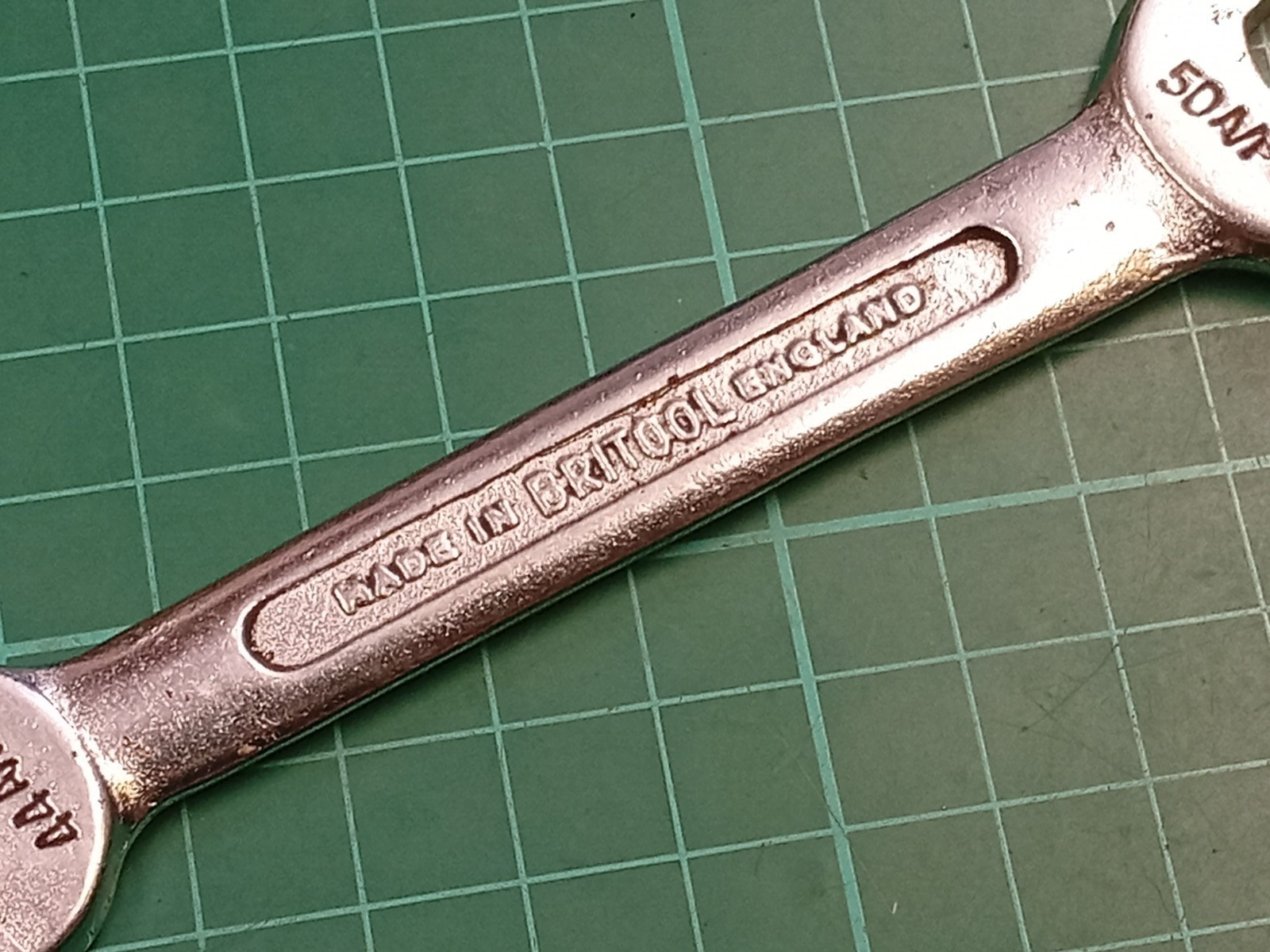 Vintage BRITOOL 6J4350, 7/16″ x 1/2″ AF, Open Ended Spanner, Made In England
