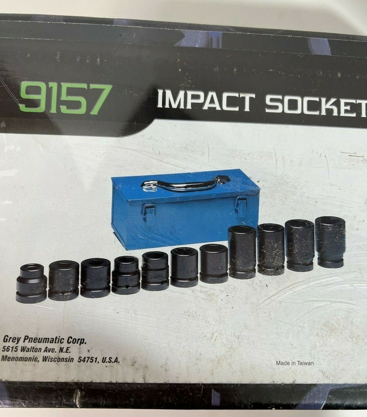 Grey Pneumatic 9157 1″ DR 6 PT Metric Wheel Service Socket Set 11 Piece W/Case
