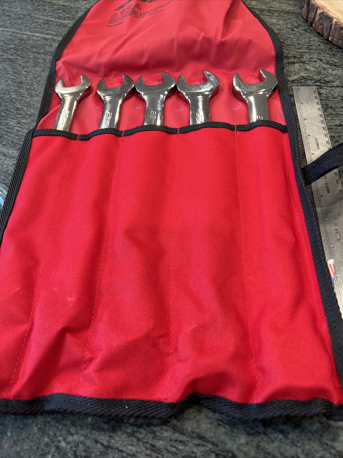 Snap-On oexm705 5 pc 12 point metric combination wrench set 20-24mm sealed