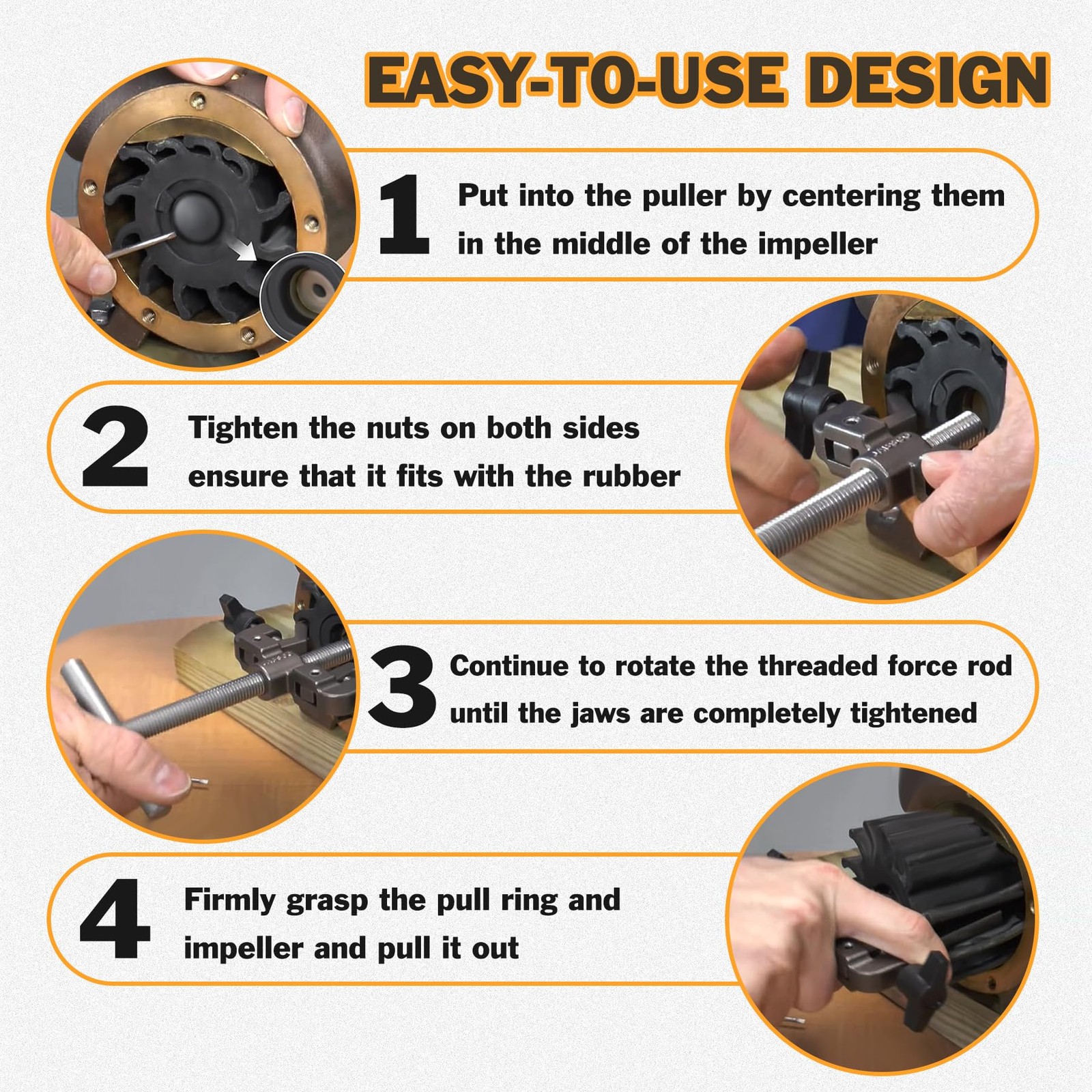 660040-1 Impeller Puller Removal for Impellers 2-1/4″ to 2-9/16″ Jabsco Pump