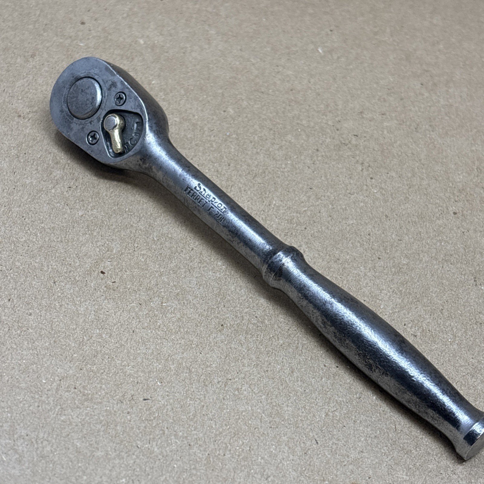 Snap-on Tools 3/8 Drive Ratchet “Ferret” F-70N GOVERNMENT Oil Port Brass Sel Vtg