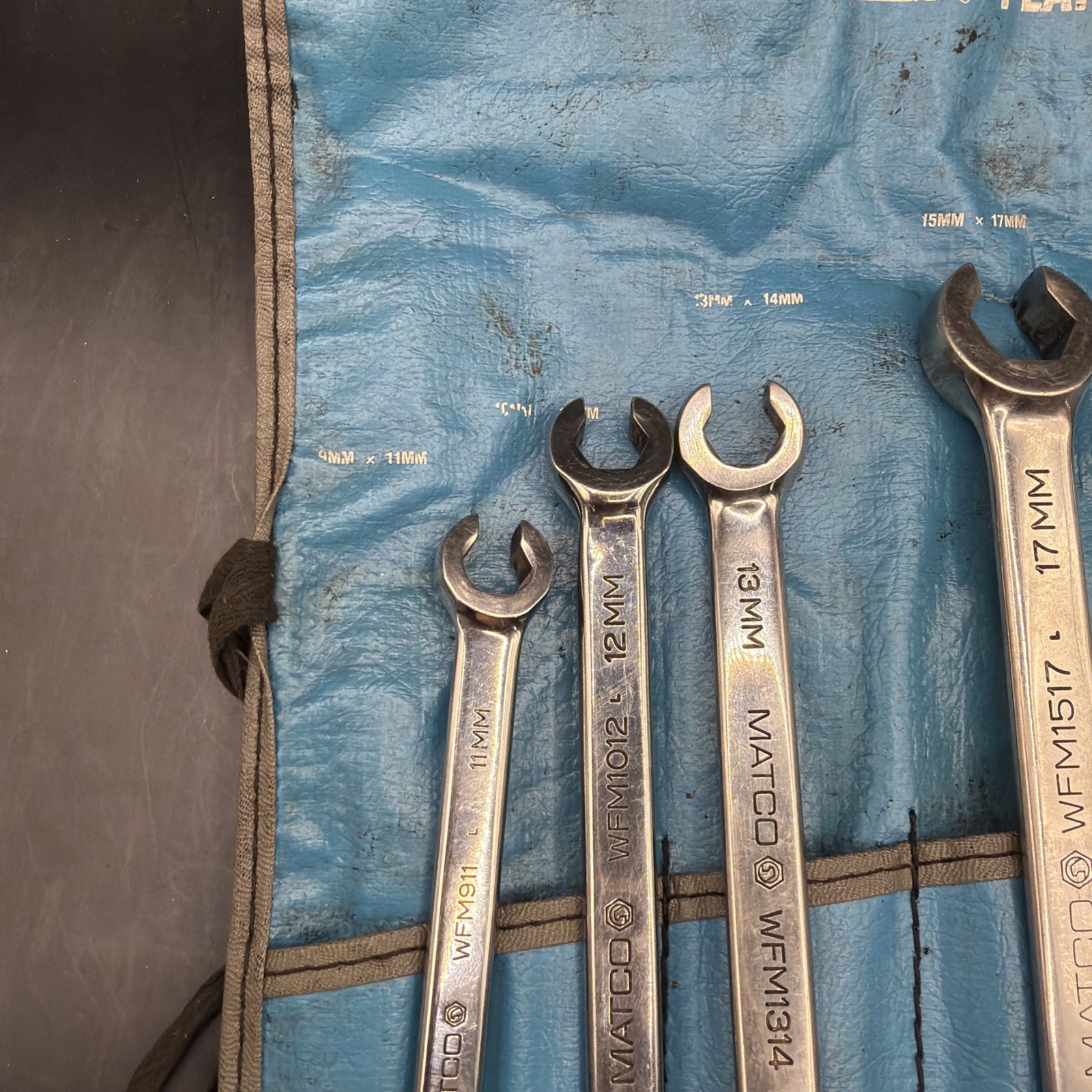 Matco Tools USA Made 6pc Metric 9mm-21mm Flare Nut Line Wrench Set in Pouch Bag