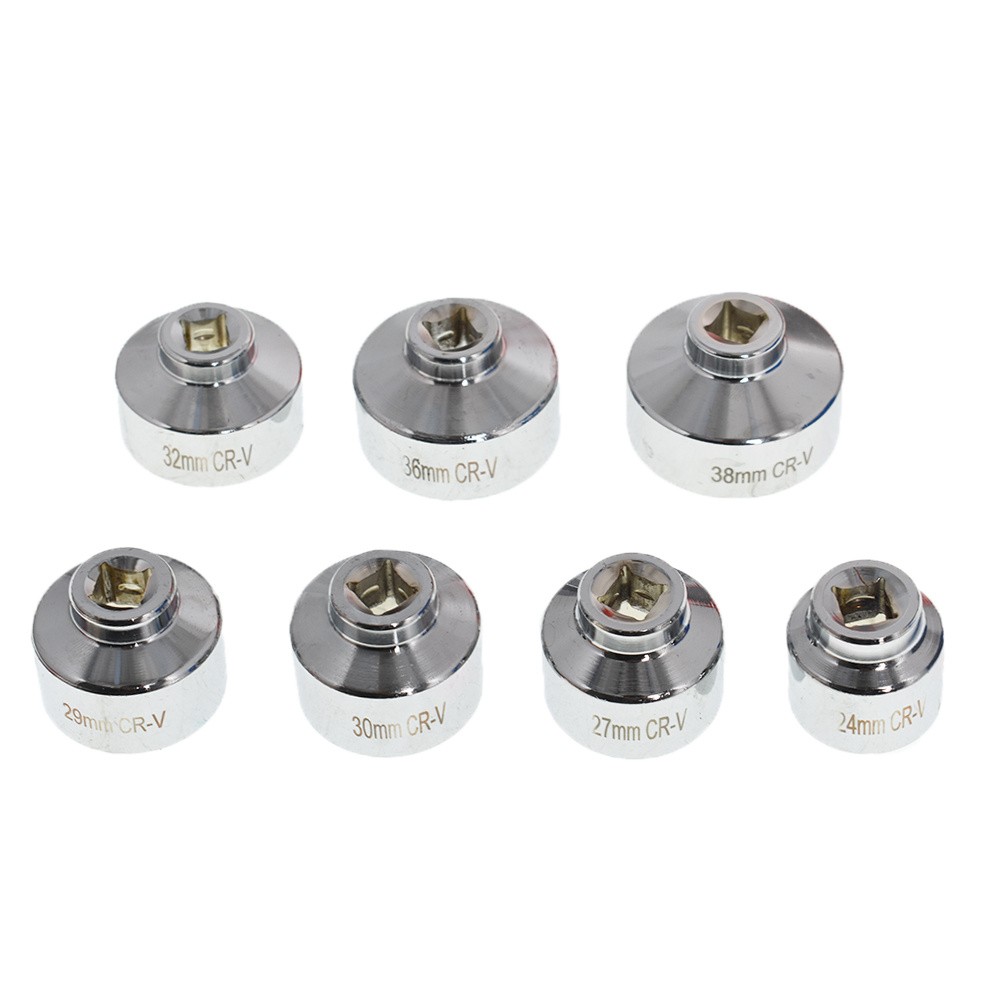LABLT 7 Oil Filter Cartridge Socket Wrench Hex Key Metric 24/27/29/30/32/36/38mm