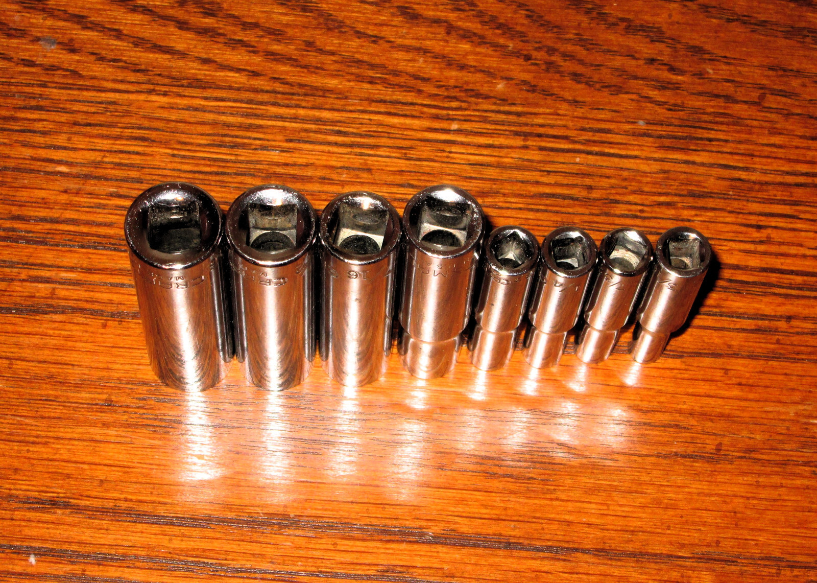 Set of 8: Craftsman G Series 1/4 & 3/8″ drive SAE Sockets – 2″ and 2-1/2″ Long