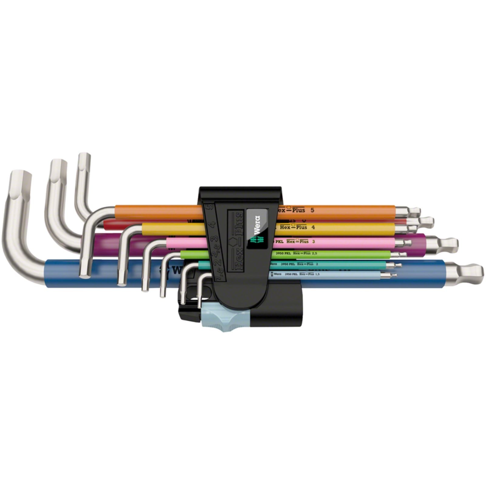 Wera 3950 SPKL Hex Wrench Multicolor Long Arm Hex Set – 9-Pieces 05022669001