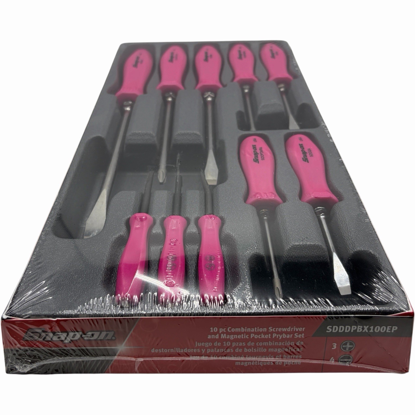 Snap On Tools Pink Hard Handle Combination Screwdriver Set SDDX70APP 7 Piece New