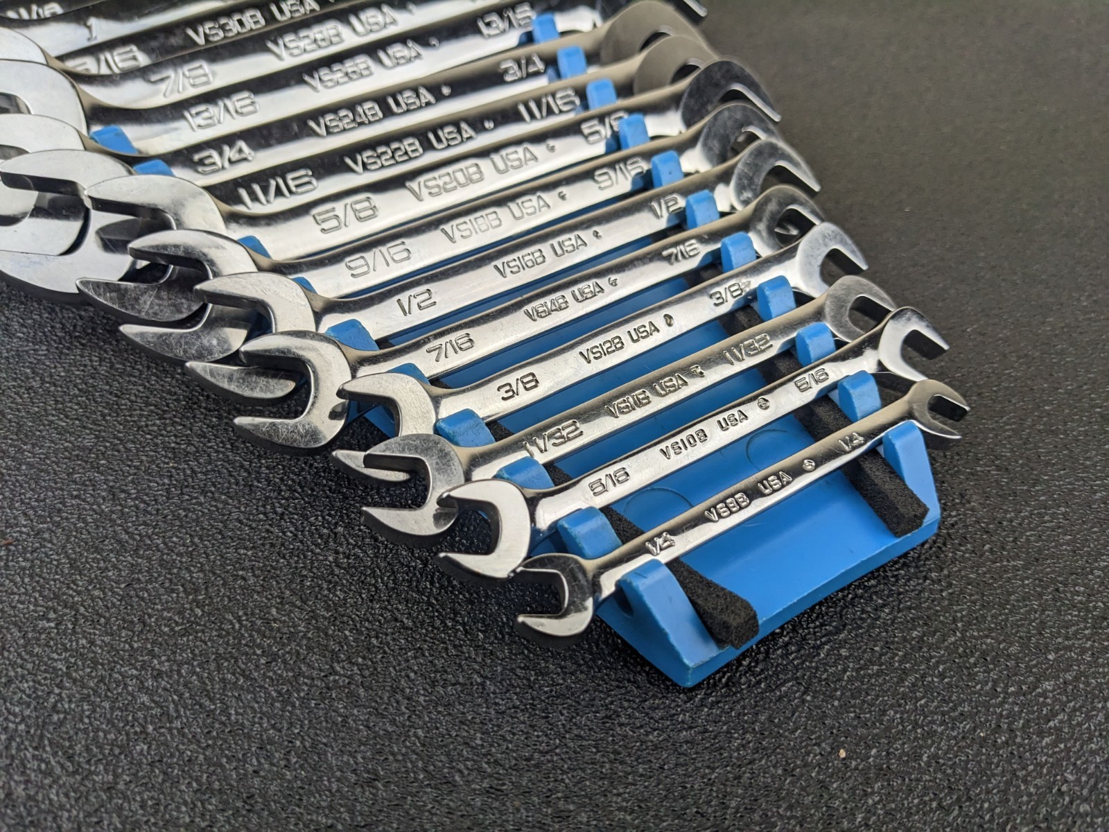 #bo783 Snap On Tools 4 Way Angle SAE Open End Wrench Set 1/4″ to 1-1/16″