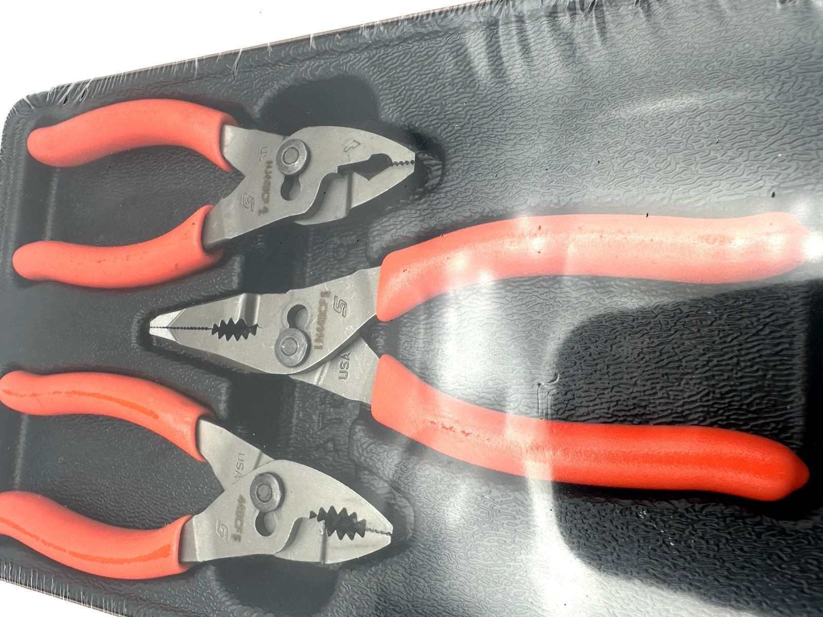 Snap-on Tools Orange 3pc Soft Grip Mini Slip Joint Pliers Set PL344BCF USA NEW