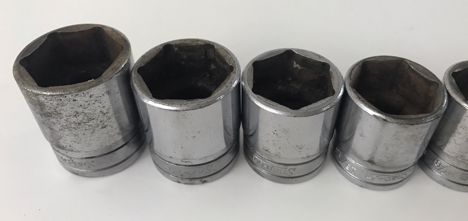 Snap-On 11 Piece 1/2″ Drive 6 Point SAE Flank Socket Set TW121-TW361 3/8”-1 1/8”