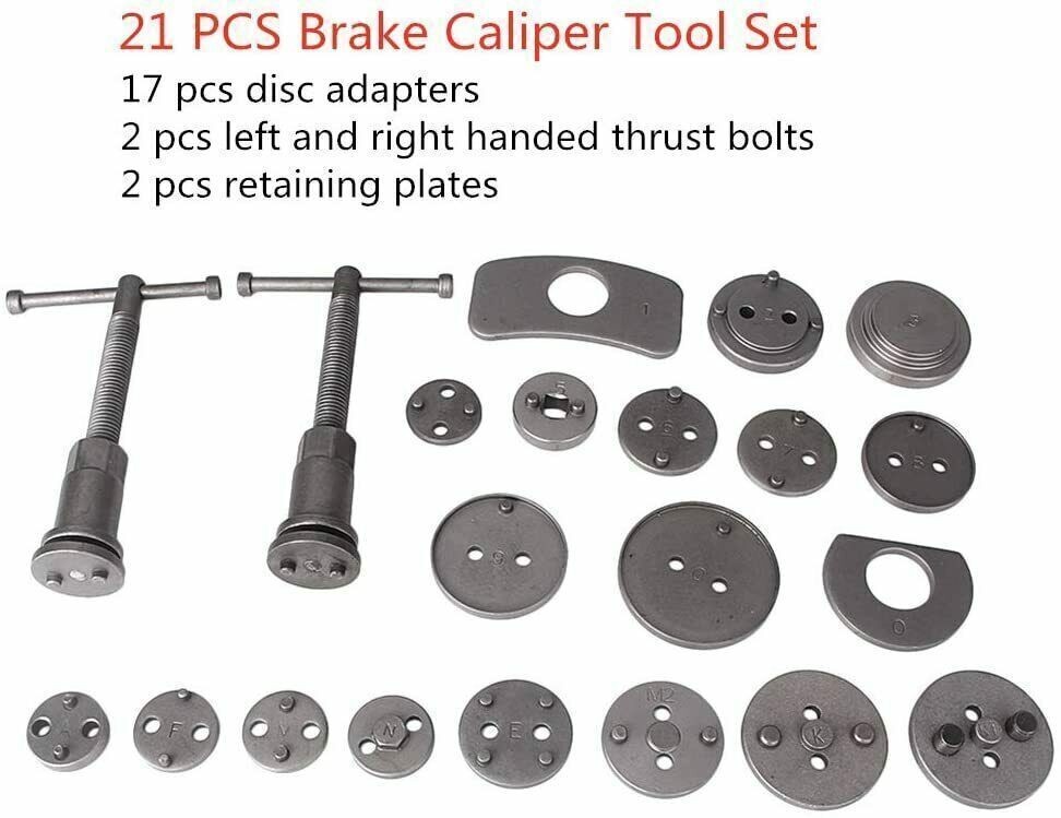 21pcs Disc Brake Caliper Wind Back Tool Brake Pad Piston Compressor Rewind