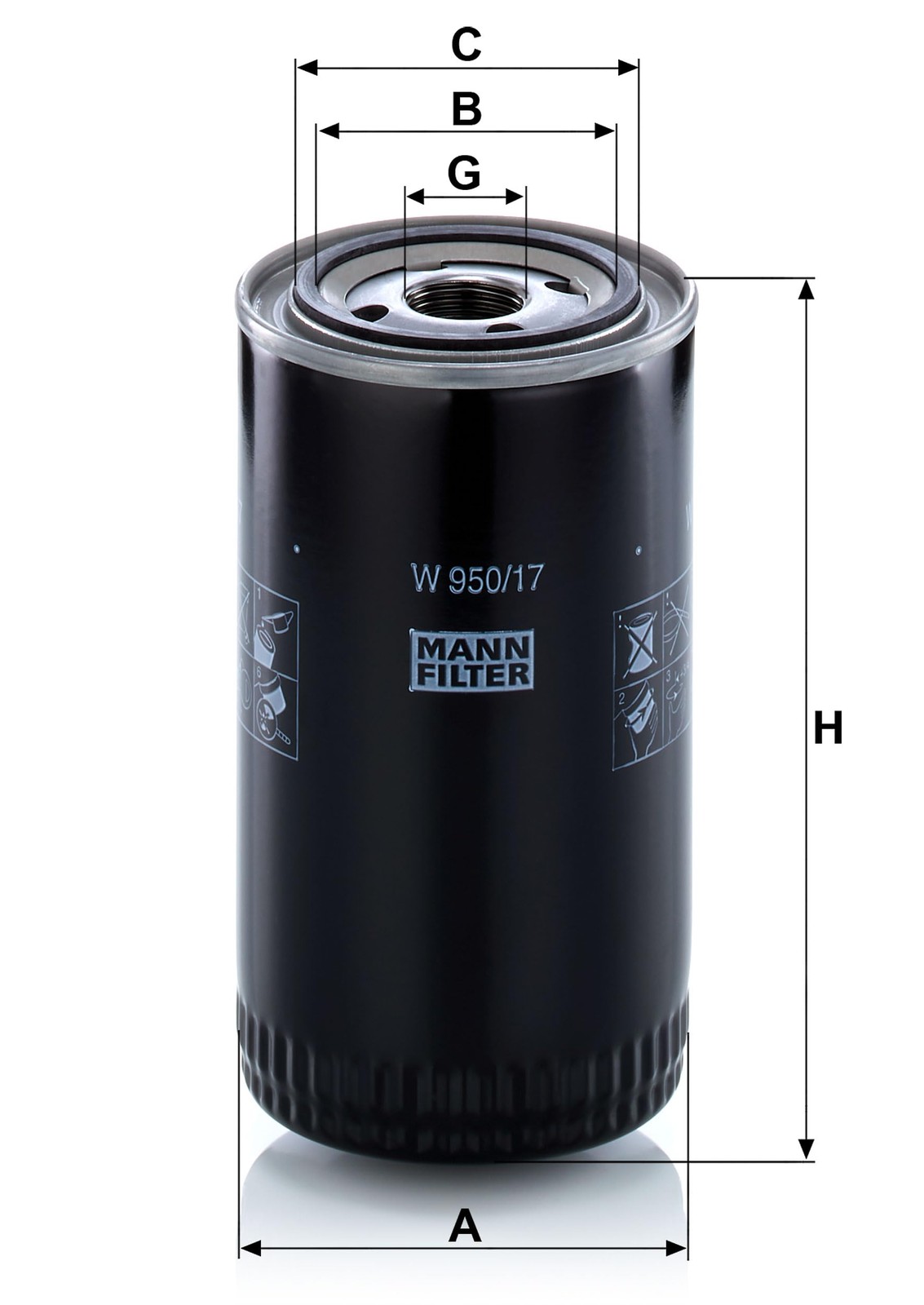 W 950/17 Oil Filter for OffHighway Applications