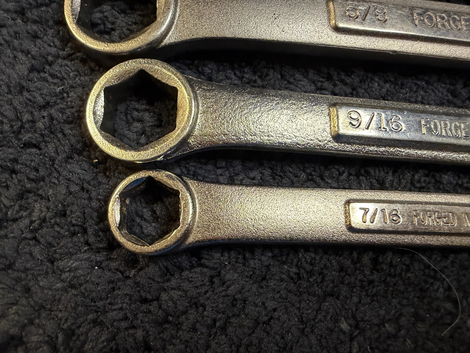 4 – Vintage Craftsman 6-Point VA SAE Combination Wrenches 7/8 5/8 9/16 7/16