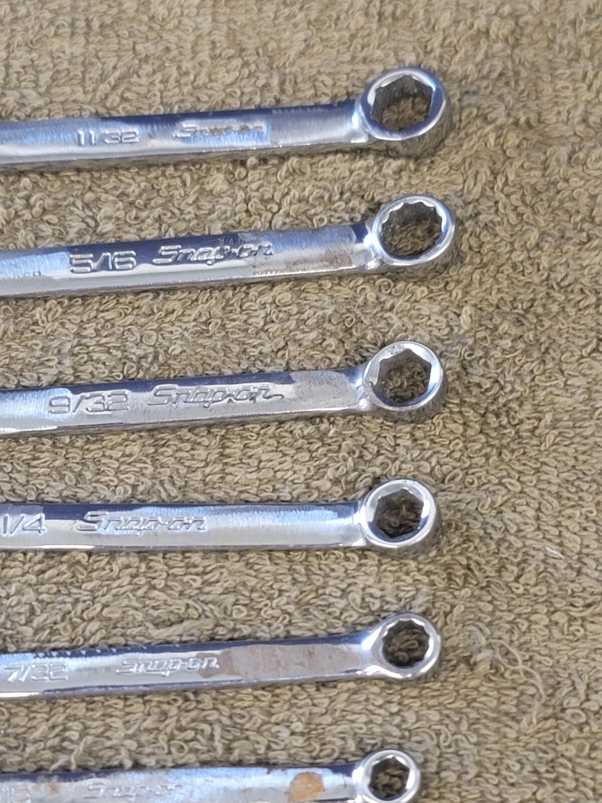 Snap on Short OEX OXI Combination Wrench Set Sae 11/16 5/8 9/16 1/2 3/8 1/4 5/32