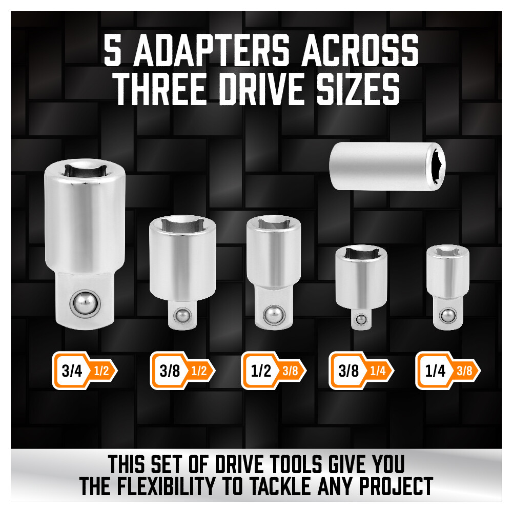 20 Extension Bar Set 1/4″ 3/8″ 1/2″ Drive Socket Wrench Universal Joint Adaptor