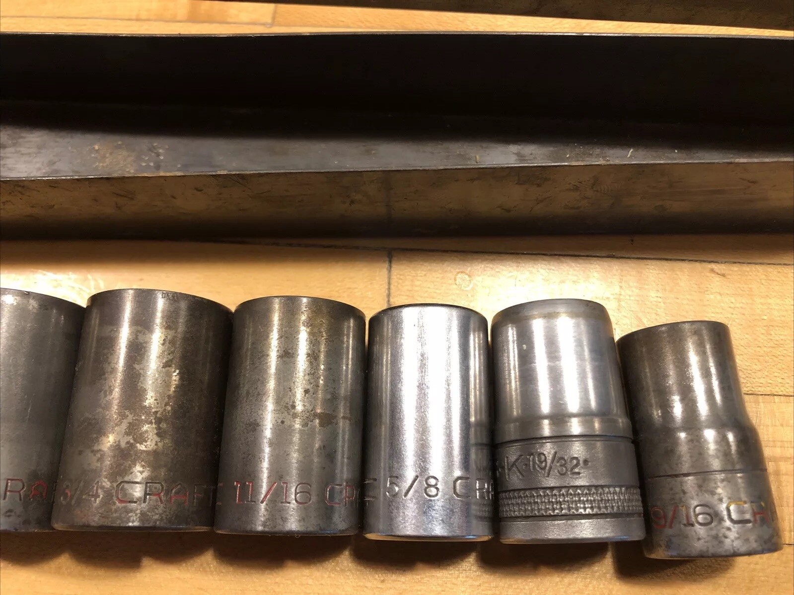 CRAFTSMAN =V= Snapon S-K INDESTRO 1/2″ Drive Standard Sockets 9/16 To 1-1/16”