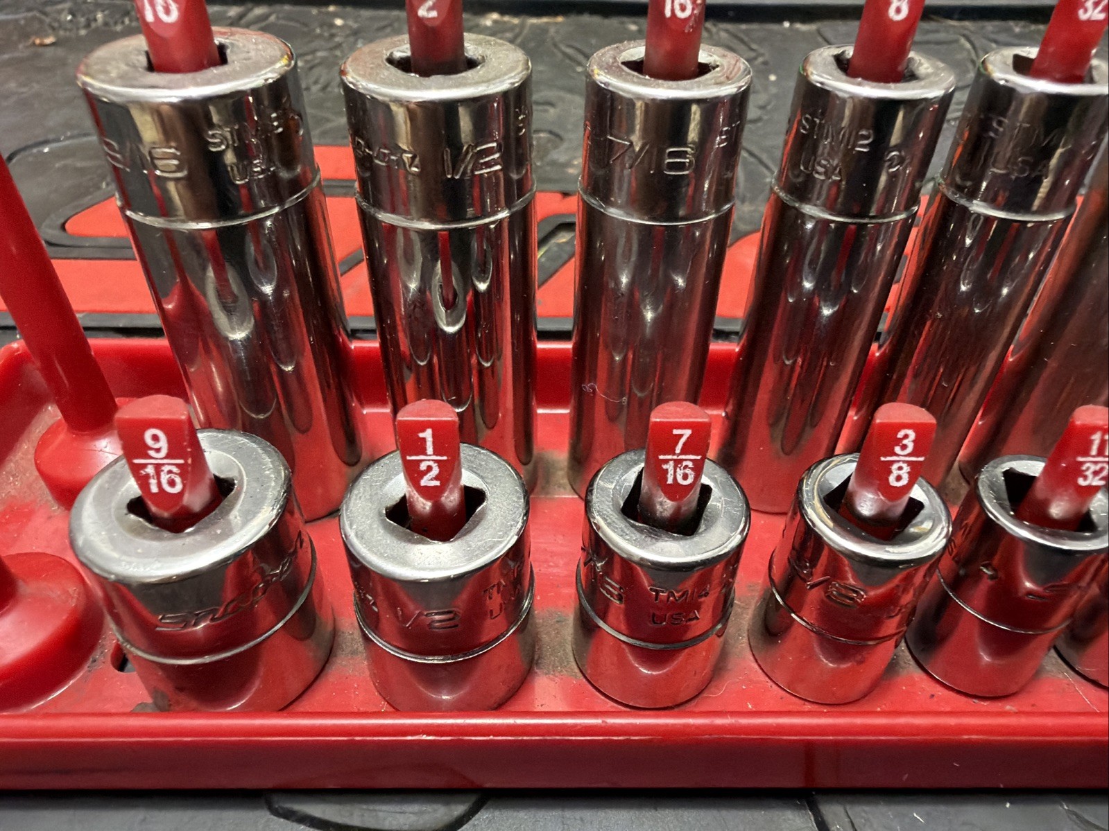 Snap On 20pc See 1/4dr Shallow & Deep Socket Set 6pt 3/16-9/16 Chrome Nice Cond
