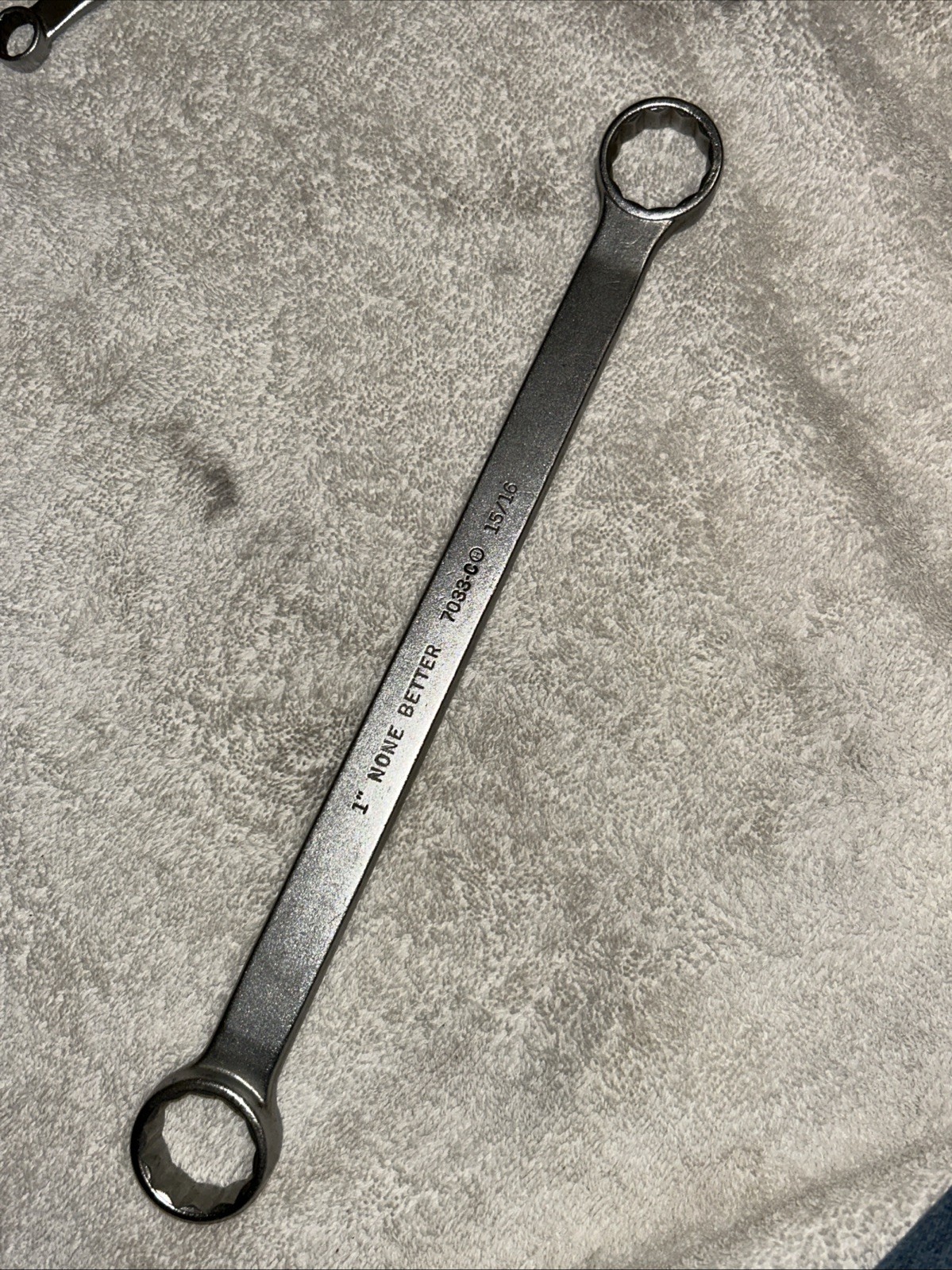 None Better 8723 1″ x 15/16″ Box End Wrench, 7033c 12” Long, Made In USA