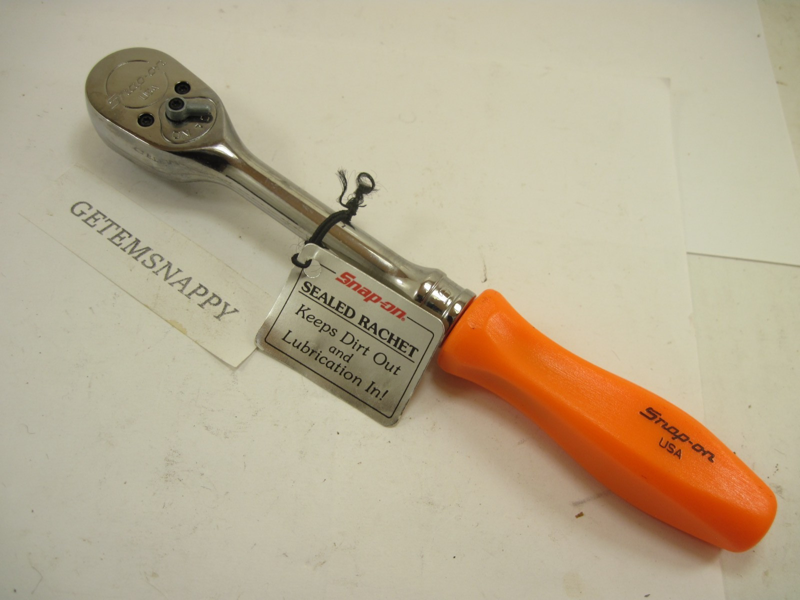 RARE Snap On 3/8″ Drive Orange Hard Handle Ratchet F836 NEW