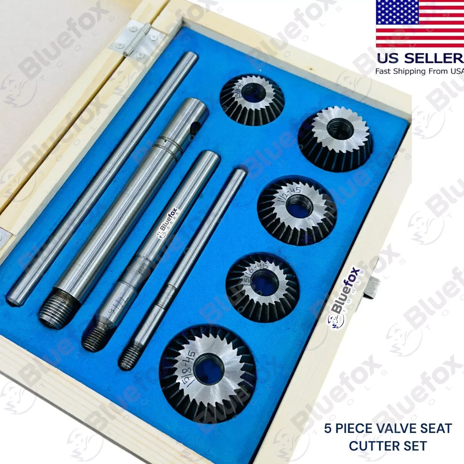 Valve Seat And Face Cutter Set 5 Pcs Automotive Industry Leader BLUEFOX TOOLS