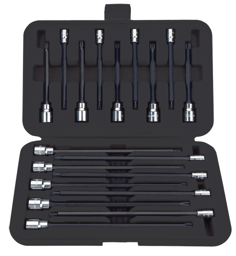 VIM Tools V458L 18 Piece Long Torx Master Set, 4.5″ and 8″ Drivers, T10 to T50