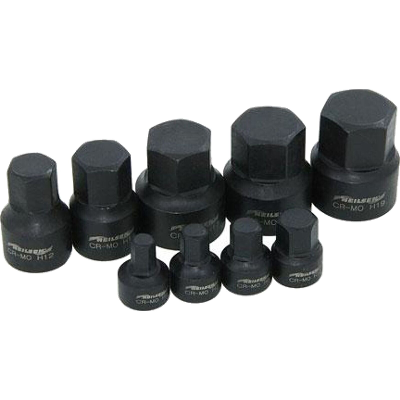 Neilsen Low Profile Stubby Short Impact Hex Bit Socket Set 6mm – 19mm 9pc