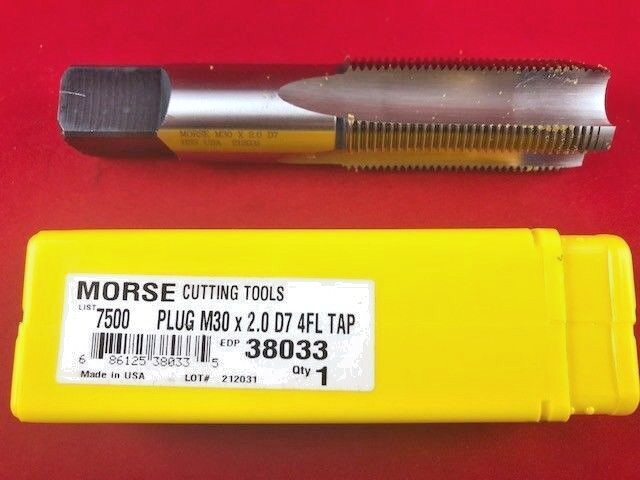 M30 X 2.0 Plug Hand Tap Morse MT3838033 30MM RH USA D9 4 FLUTE