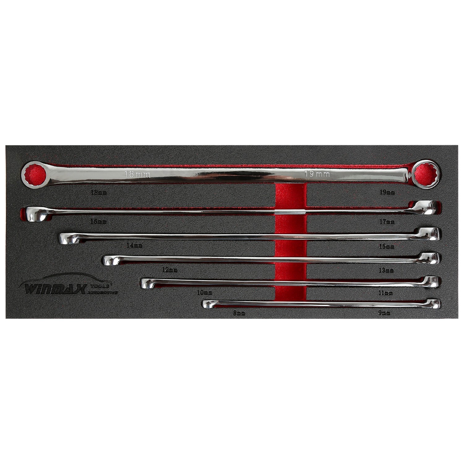 6 PC Metric Extra Long Box End Wrench Set Durable Aviation Spanner 8 mm – 19 mm