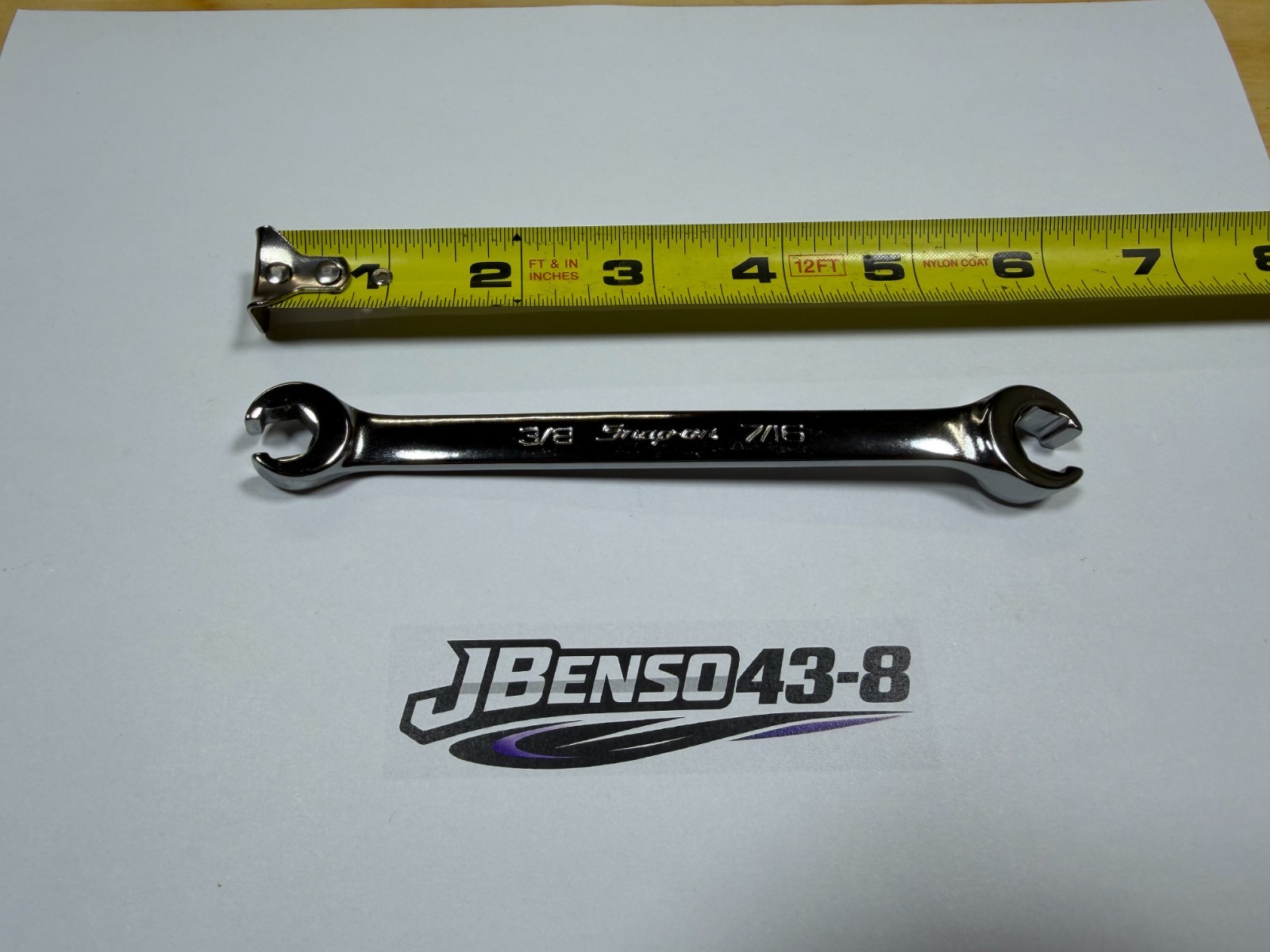 Snap-on Tools NEW 3/8″ & 7/16″ SAE 6pt Double Flare Nut Line Wrench RXFS1214B