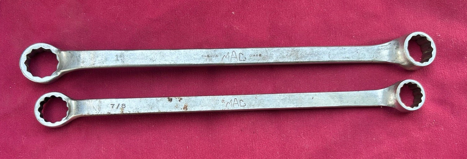 MAC Tools Double Box End Long Handle Wrenches 15/16 x 1”~ 13/16 x 7/8” SAE Sizes