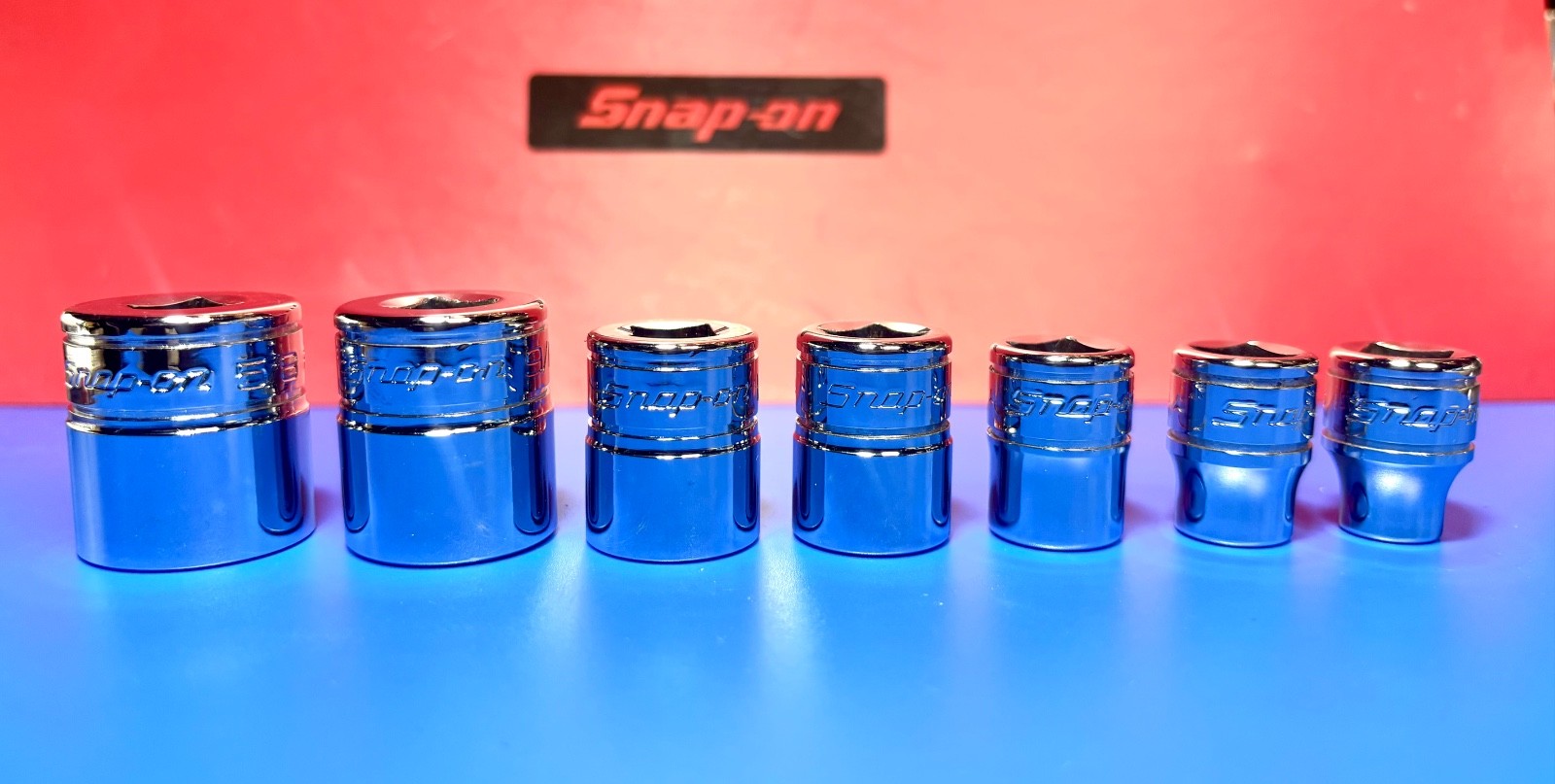 Snap-On Tools 7pc 3/8″ Drive 8-POINT DOUBLE SQUARE Socket Set W/Mag Tray