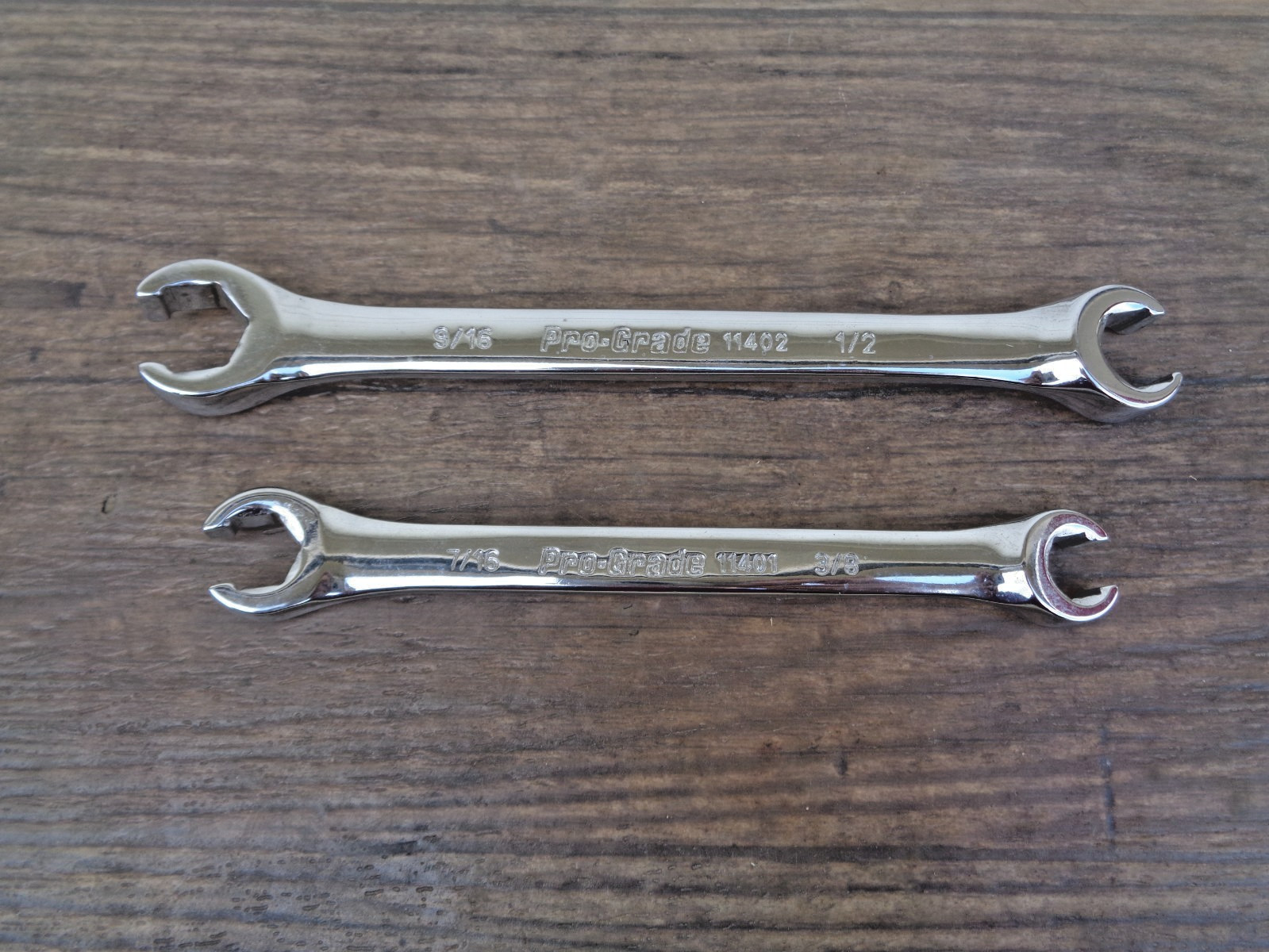 2 – Pro-Grade Flare Nut Wrenches 11402 -9/16×1/2 & 11401 -7/16×3/8 Flare Wrench